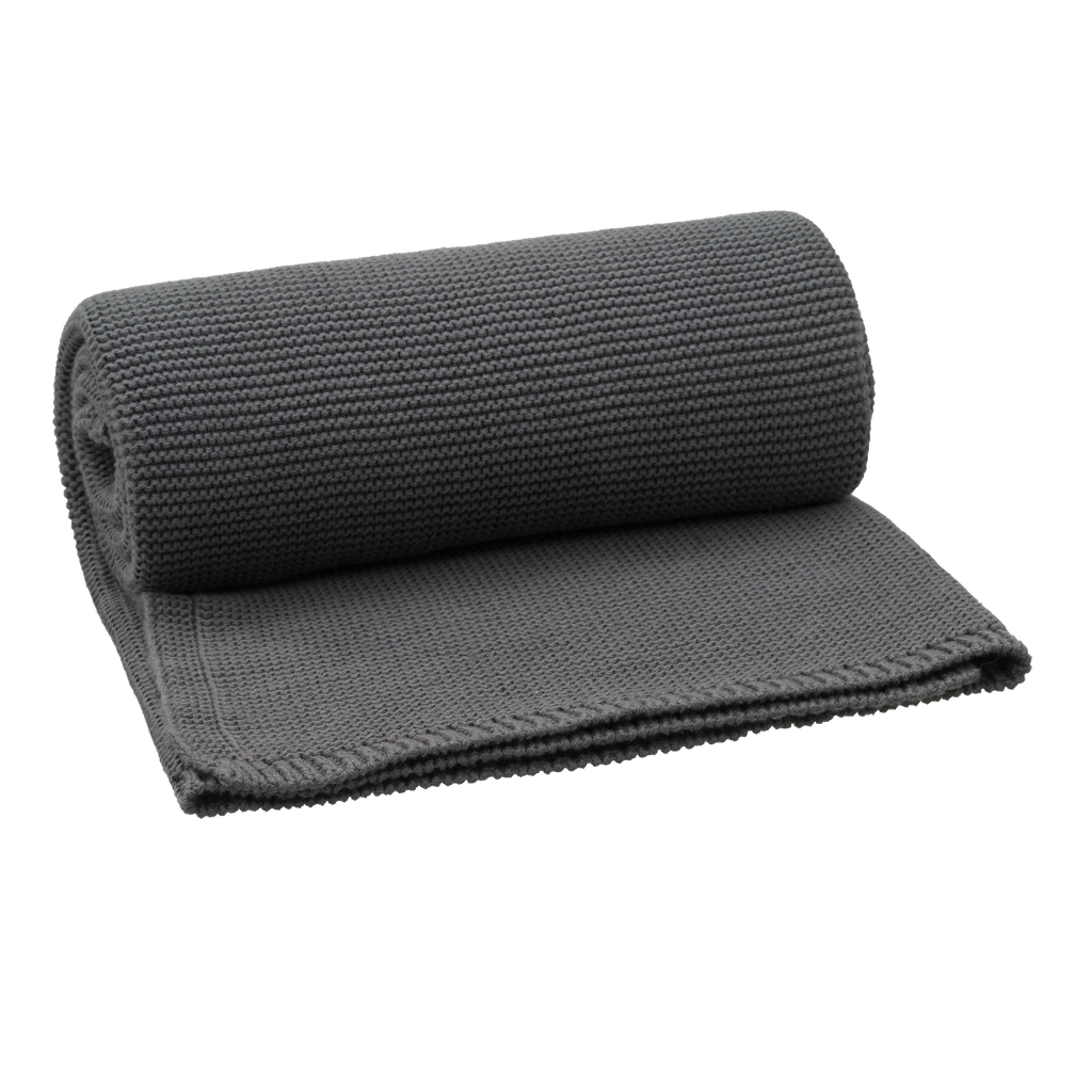Gebreide deken Dark Grey Uni