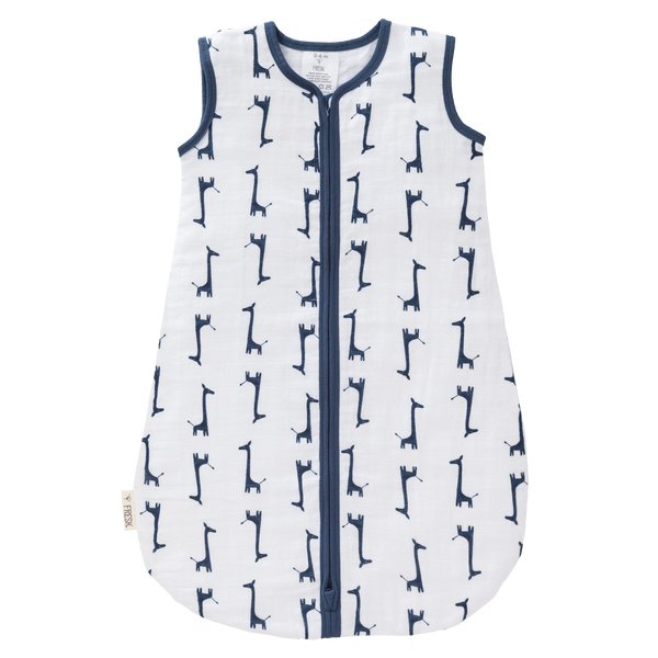 Slaapzak muslin 2-laags Giraf Indigo Blue