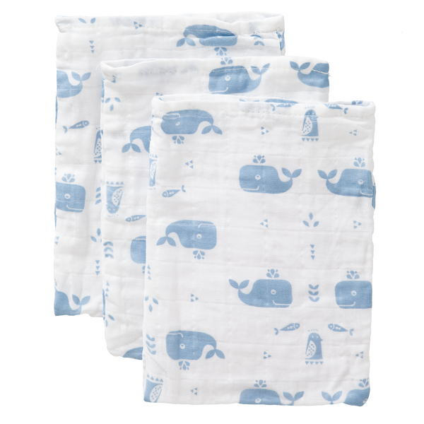 Washand set Whale Blue Fog (3 stuks)