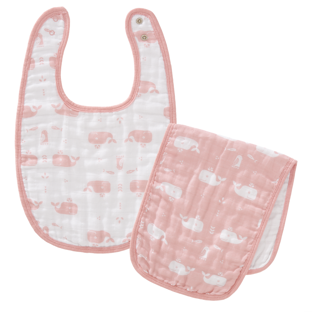 Slab & spuugdoekset Whale mellow rose
