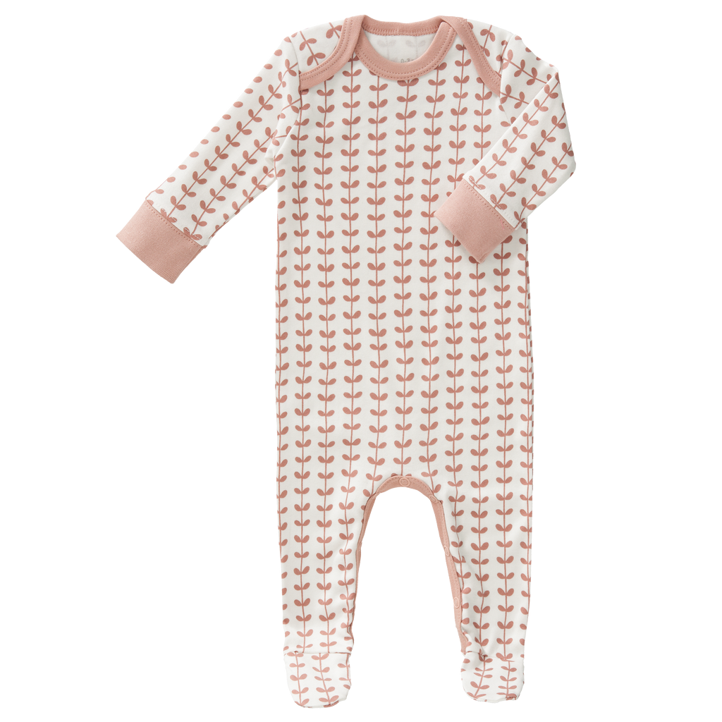 Pyjama met voet Leaves mellow rose