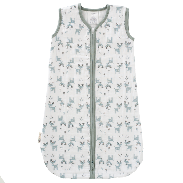 Slaapzak Muslin 2-laags wit Deer forest green